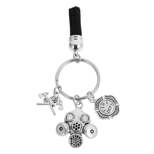 MOBUTOFU Feuer-Schlüsselanhänger Bag Charm Badge schlüsselhalter schlüssel Ringe Masks Schlüsselanhänger aus Metall mit Feuerwehrmotiv Kleiner origineller Schlüsselanhänger Zinklegierung von MOBUTOFU