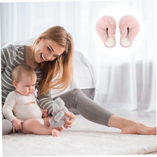 MOBUTOFU Flauschige Damen Hausschuhe Winter Warm Plüsch Slipper mit Rutschfester Sohle Angenehm und Bequem Indoor Pantoffeln für Zuhause Rosa von MOBUTOFU