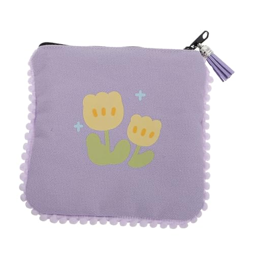 MOBUTOFU Kleiner Taschenspiegel Für Damen Tragbare Münzbörse Mit Modischen Quasten Für Täglichen Gebrauch Und Besondere Anlässe Sanftem Violett von MOBUTOFU
