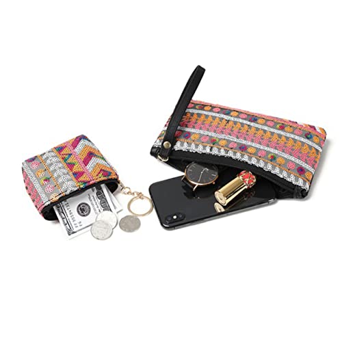 MOBUTOFU Geometric Sequin Geldbörse Für Damen Zippered Clutch Tasche Lange Münztasche Handtasche Für Mädchen Stil Zufällig Für Partys Und Besondere Anlässe von MOBUTOFU