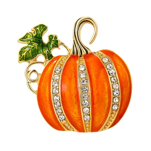 MOBUTOFU Glitzernde funkelnde Pumpkin Brosche Leichter Dekorativer Anstecker für Kleidung Taschen und Hüte Farbbeständig Festliches Halloween Accessoire für Damen und Pullover von MOBUTOFU