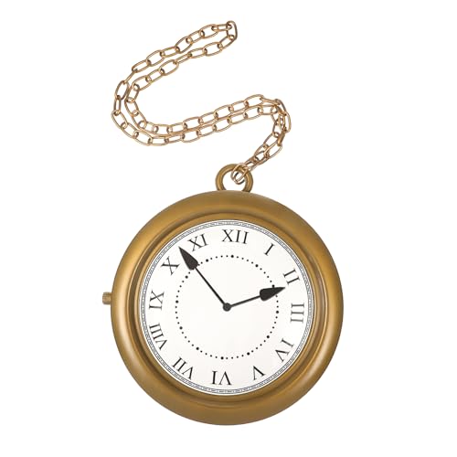 MOBUTOFU Goldene Uhr Halskette für Halloween Cosplay Retro Design Verarbeitung Kostümdekoration für Frauen für Partys Besondere Anlässe von MOBUTOFU