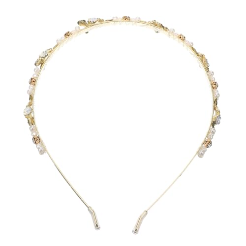 MOBUTOFU Kunstperlen Stirnband Für Damen Blumenkopf Schmuck Stirnband Aus Metall Für Hochzeit Ausflug Kopfschmuck von MOBUTOFU