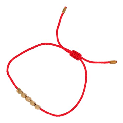 MOBUTOFU Handgefertigtes Rotes Freundschaftsarmband mit Unregelmäßigen Kupferperlen Verstellbares Langlebige Schnur Stilvolle Chíc Wristchain für Damen und Herren von MOBUTOFU
