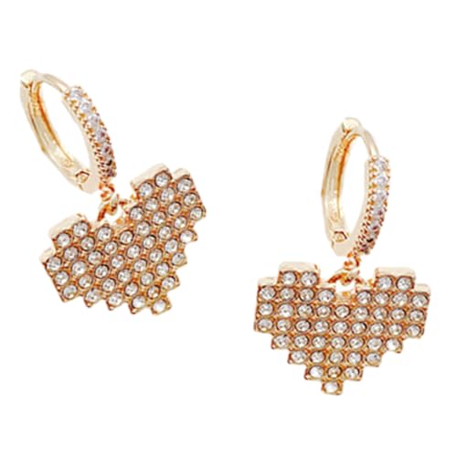 MOBUTOFU Herzförmige Damen Hängeohrringe mit Funkelnden Kristallen Leicht und Langlebig Modische Ohrhänger für Frauen und Mädchen Kreatives Design für Alltag und Besondere Anlässe von MOBUTOFU