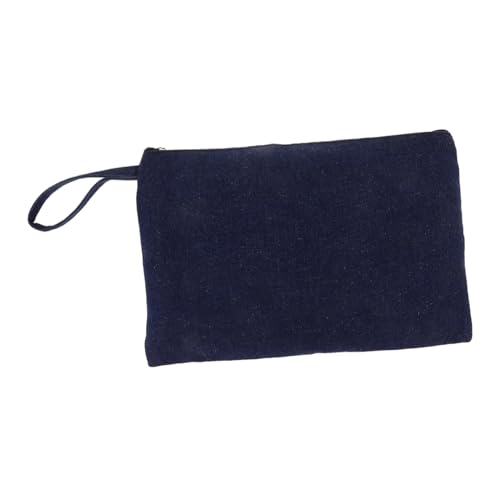 MOBUTOFU Kleine Kosmetiktasche Aus Gewaschenem Multifunktionale Handtasche Für Make-up Münzen Und Reisebedarf Stilvolles Accessoire Blau Für Frauen von MOBUTOFU