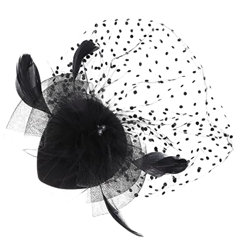 MOBUTOFU Fascinator Hut Mit Federn Und Schleier Für Hochzeiten Teepartys Und Besondere Anlässe Eleganter Haarschmuck Für Damen Mit Haarklammer Für Sicheren von MOBUTOFU