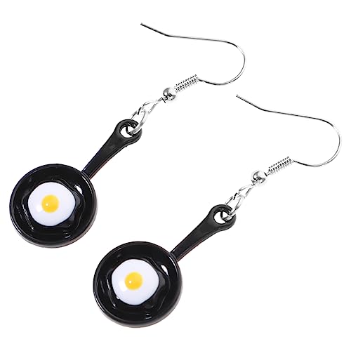 MOBUTOFU Kreative Pfannen Spiegeleier Ohrringe Damen Hängend Aus Legierung Lustige Kochschmuck Für Geburtstag Valentinstag Weihnachten von MOBUTOFU