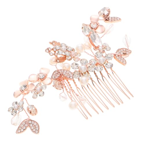 MOBUTOFU Braut Haarkamm Perlen Und Strass Hochzeitsaccessoire Mit Goldenen Akzenten Für Bräute Und Brautjungfern Kunsthandwerklich Gefertigt Vielseitig Für Hochzeiten Und Anlässe von MOBUTOFU