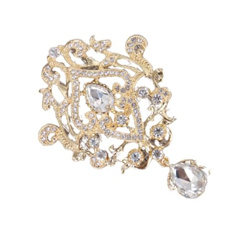 MOBUTOFU Krone Brosche süße Anstecknadeln Strassschmuck Brosche mit Zirkonia-Anhänger dekorative Broschennadeln Schmuck Brosche schalclip damengeschenke modische Brosche Damenbrosche Golden von MOBUTOFU
