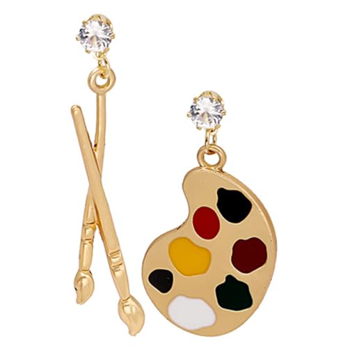MOBUTOFU Künstlerische Vintage Ohrstecker Damen Ohrhänger Unregelmäßige Dangle Ohrringe Malpalette Design Leicht und Elegant für Alltag und Festtage von MOBUTOFU