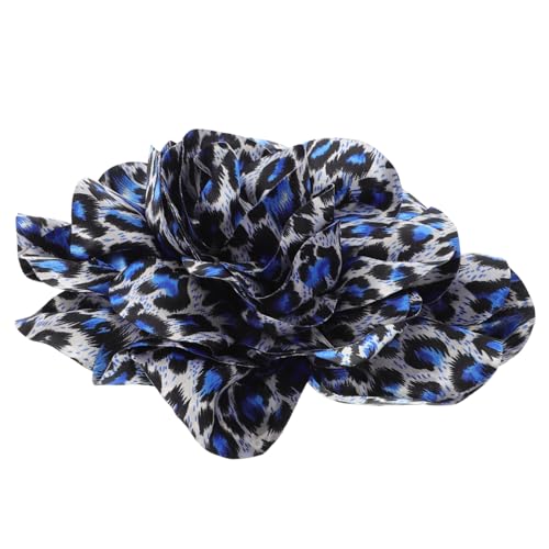 MOBUTOFU Leopardenmuster Brosche Stoff Handgemachte Große Blumenanstecknadel für Damen für Hochzeiten Partys und Besondere Anlässe Einzigartiges Modeaccessoire Blau von MOBUTOFU