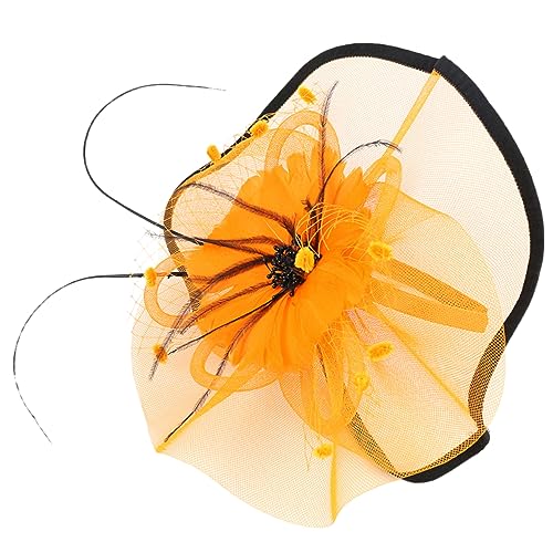 MOBUTOFU Mesh Yarn Fascinator Mit Clip Und Haarreif Für Braut Hochzeiten Und Jahre Themenpartys Elegante Netzschleier-accessoires Mit Schwarzem Rand von MOBUTOFU