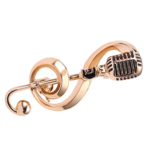 MOBUTOFU Mikrofon Musik Note Brosche für Frauen Vintage Stil Musikschmuck Anstecknadel für Besondere Anlässe Geschenkidee für Musikliebhaber Elegantes Design für von MOBUTOFU
