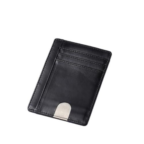 MOBUTOFU Minimalistisches Slim Wallet Für Herren RFID-geschützter Kartenhalter Dünner Geldbeutel Mit Münzfach Für Vordere Tasche Elegantes Design Schwarz von MOBUTOFU