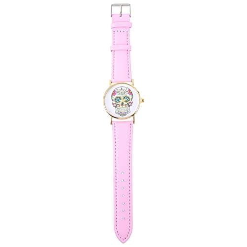 MOBUTOFU Mode Einfache Damenuhren Schädelkopfuhr Lederband Armbanduhr von MOBUTOFU