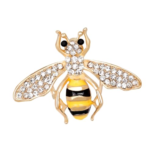 MOBUTOFU Moderne Bienenbrosche Strassverzierung Vielseitige Modebrosche für Damen Kleidung Stilvolles Insekten Design als Elegantes Accessoire für Geburtstag und Hochzeit von MOBUTOFU