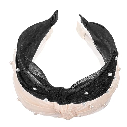 MOBUTOFU 2stücke Knoten Stirnband Mit Perlen Für Damen Stirnbänder Haarschmuck Für Verschiedene Anlässe Leicht Anzuziehen Tragen von MOBUTOFU