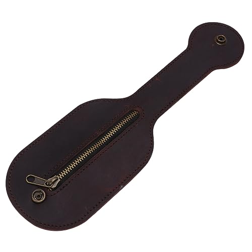 MOBUTOFU Vintage Ledermünzbeutel Für Hüfte Faltbare Rustikale Geldbörse Für Und Pendler Braun Mit Praktischem Design Und Reißverschluss Für Tragen von MOBUTOFU