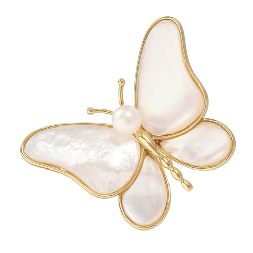 MOBUTOFU Muschel Schmetterlingsbrosche Modisches Schmuckstück mit Feiner Handwerkskunst Leicht und Vielseitig für Kleidung Strickjacken Hüte Accessoire Dekoration von MOBUTOFU