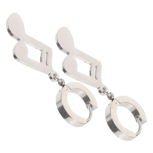 MOBUTOFU Musiknoten Ohrhänger für Herren Stylische Hip Hop Dangle Cartilage Earrings Langlebiger Modisches Accessoire für Streetwear Handpoliert von MOBUTOFU