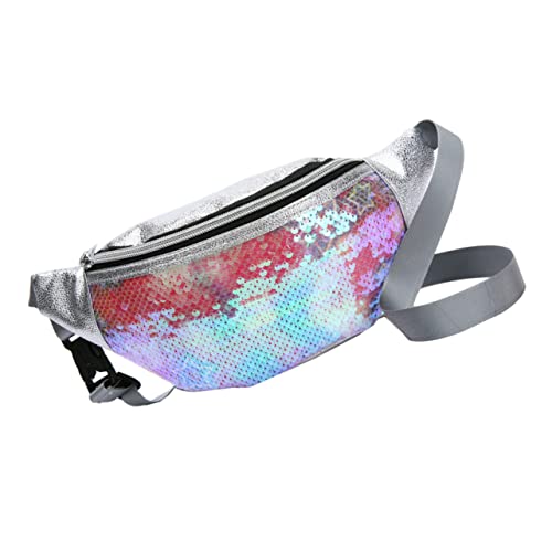 MOBUTOFU Pailletten Sterne Bauchtasche Damen Hüfttasche mit Reißverschluss Vielseitig als Brusttasche Outdoor Freizeittasche für Party Shopping von MOBUTOFU