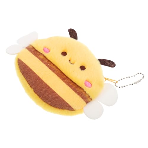 MOBUTOFU Bienenmünzbeutel Aus Plüsch Niedlicher Tier-schlüsselanhänger Mini-Stoff-bienenspielzeug Flauschiger Bienen-aufhänger Für Taschen Rucksäcke Geldbörsen Ornament Mit Aufbewahrung Für von MOBUTOFU
