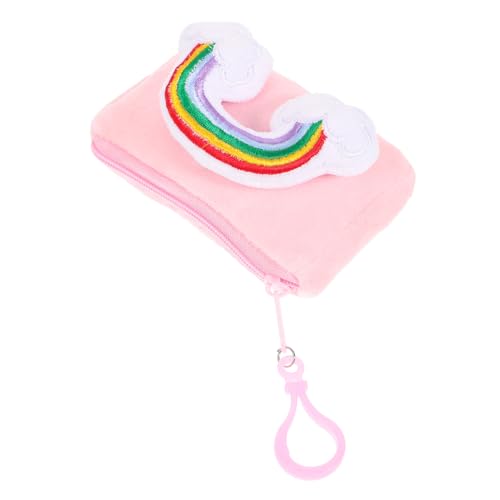 MOBUTOFU Regenbogen Geldbörse mit Schlüsselanhänger Plüsch Münzbeutel für Mädchen Jahre Süße Taschendekoration und Schlüsselorganisation Organizer für Handtaschen von MOBUTOFU