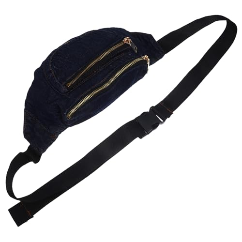 MOBUTOFU Retro Denim Bauchtasche Damen Vintage Crossbody Brustbeutel Waschbar Komfortabel Stilvoll Für Alltag Dating von MOBUTOFU