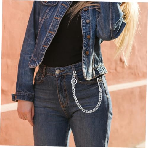 MOBUTOFU Retro Punk Style Metall hosenkette mit Stabilem Verschluss Trendige Jeanskette für Herren und Damen Vielseitiges Accessoire als Geldbörsen Hosenzubehör Modische Hook dekoration von MOBUTOFU