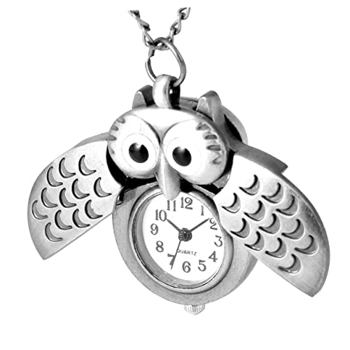 MOBUTOFU Retro-taschenuhr in Eulenform Vintage Taschenuhr Mit Exquisiten Details Praktische Für Freunde Und Familie Silber von MOBUTOFU