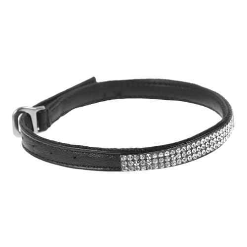 MOBUTOFU Rhinestone Schuhriemen aus Echtmaterial Abnehmbare Rutsch Fersenschutz Bügel für Damen High Heels Verstellbar Stilvolle Pumps Zubehör Verhindert Absatzausfall Schwarzes Strass von MOBUTOFU