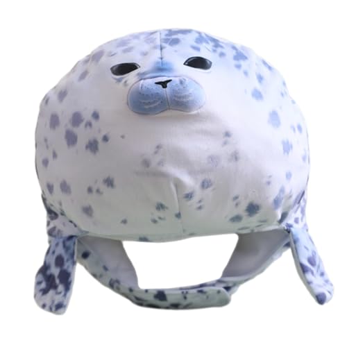 MOBUTOFU Robbenhut camoing tiermütze Erwachsenen Hut Festlicher Hut Jugendlichen Hut tierkostüme Neuheit Hut tierische Plüschmütze lustige Mütze Performance-Hut Partykostüm Hut PP Baumwolle von MOBUTOFU