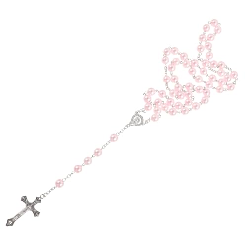 MOBUTOFU Rosenkranz Halskette mit Perlen Katholische Schmuckhalskette für Damen Gebetskette Zartem Perfektes für von MOBUTOFU