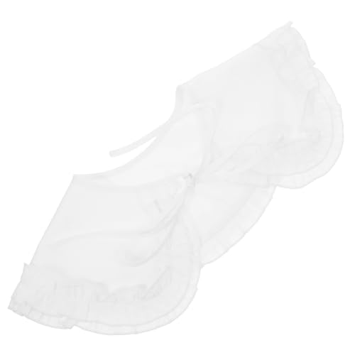MOBUTOFU Rüschen Chiffon Blusenkragen Damen Abnehmbarer Fake Collar Halb Shirt Krageneinsatz Hautfreundlich Atmungsaktiv Für Party Hochzeit Alltag Oktoberfest Kleidung von MOBUTOFU