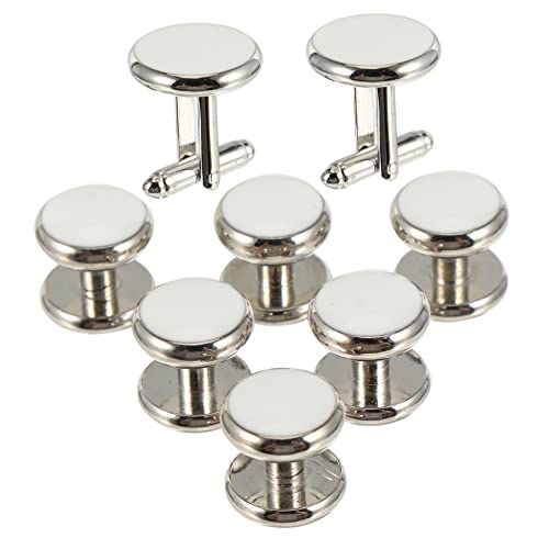 MOBUTOFU Runde Manschettenknöpfe Herren Set Teilig Französischer Stil Tropfenöl Beschichtung Langlebig Leicht Für Hochzeit Business Party von MOBUTOFU