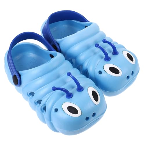 MOBUTOFU Sandalen Blau Innensohle Rutschfeste Sommer Hausschuhe Leichte Hautfreundliche Strand Schuhe für Jungen Mädchen Cartoon Design Bequem und Einfach Anzuziehen von MOBUTOFU