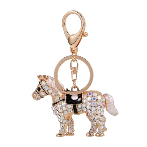 MOBUTOFU Pferdeanhänger Mit Strass Niedlicher Schlüsselanhänger Pferdeform Dekorativer Taschenanhänger Für Frauen Multifunktional Und Stylisch Für Geschenkideen Und Pferdeliebhaber von MOBUTOFU
