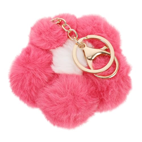 MOBUTOFU Pompom Schlüsselanhänger Kunstfell Fuzzy Ball Anhänger Für Taschen Schlüssel Und Handys Wassermelonrot Für Und Dekoration von MOBUTOFU