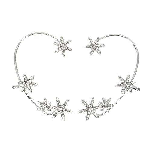 MOBUTOFU Schneeflocken Ohrclip Damen Ohrmanschette Clip Ohrring Elegant Unpierced Ohrschmuck für Frauen und Mädchen Silber von MOBUTOFU