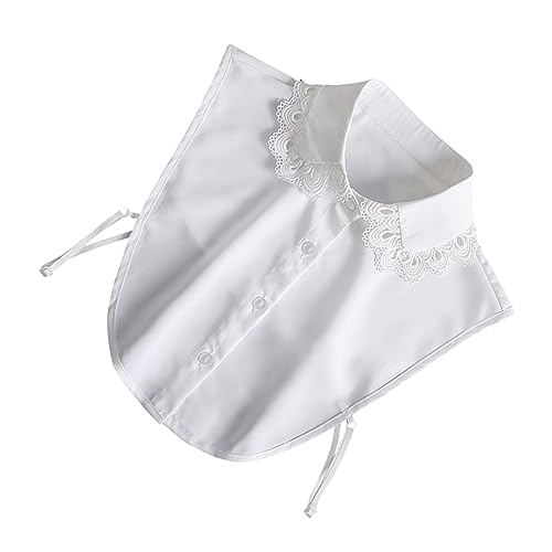 MOBUTOFU 1stück Abnehmbarer Damen Blusenkragen Weißer Chiffon Fake Collar Mit Rüschen Für Anlässe Für Partys Hochzeiten Und Tägliches Tragen von MOBUTOFU