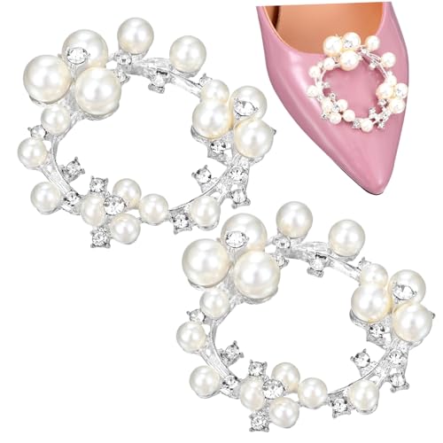 MOBUTOFU Schuhclips Mit Perlen Für Damen Schuhdekor Für Hochzeit Geburtstag Party Accessoires Für Abendkleider Leicht Zu Tragen Entfernen von MOBUTOFU