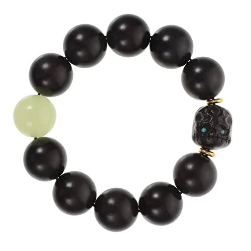 MOBUTOFU Schwarze Buddhistische Perlenkette Unisex Luminous Holzperlen Schmuck Energiespender Armband für Alltag Party Geeignet für Männer Frauen von MOBUTOFU