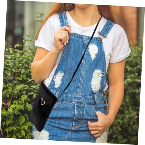 MOBUTOFU Schwarze Crossbody Handytasche Damen mit Transparentem Touchscreen Leichte Messenger Phone Pouch Vielseitig Tragbar für Outdoor Party Shopping und Alltag Modische Umhängetasche von MOBUTOFU