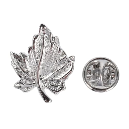 MOBUTOFU Silberfarbene Maple Leaf Brosche Anstecknadel aus Metall Modisches Kleidungsaccessoire für Hemd Mantel Schal Vielseitig und Langlebig Eleganter Anstecker als Geschenk für Damen und von MOBUTOFU