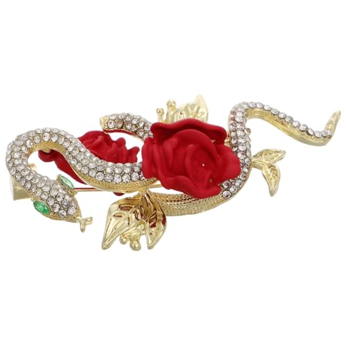MOBUTOFU Schlangenbrosche für Damen Rosélegierung Vintage Design Anstecknadel für Kleidung Vielseitiges Accessoire für Mäntel und Schals von MOBUTOFU