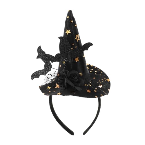 MOBUTOFU Halloween Hexenhut Stirnband Mit Spitzendetails Und Fledermaus-applikation Für Halloween-partys Kostüme Und Besondere Anlässe Einfach Zu Tragen Vielseitig Kombinierbar von MOBUTOFU