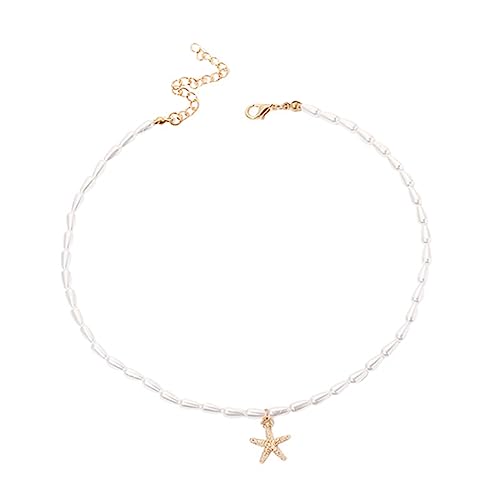 MOBUTOFU Sternanhänger Perlenkette Choker Damen Schmuck für Besondere Anlässe Leicht und Elegant für Hochzeiten Partys Jubiläen und von MOBUTOFU