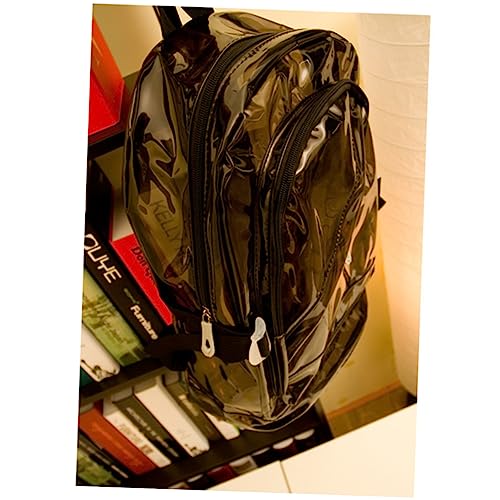 MOBUTOFU Stil Transparenter Rucksack für Mädchen Schultertasche für Schule Sommerreisen Verstellbare Geräumig Robust und Langlebig Schwarz von MOBUTOFU