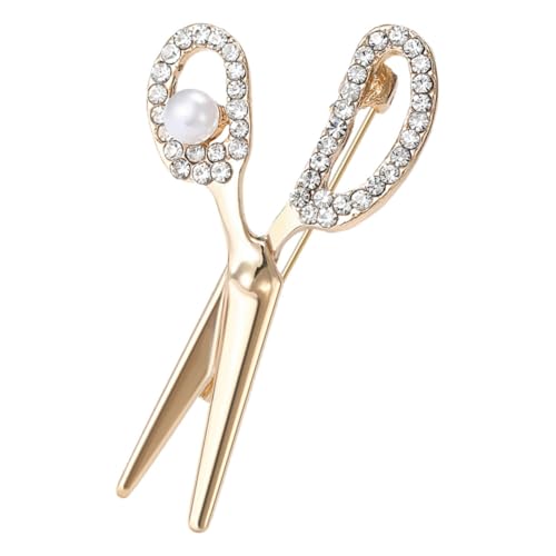 MOBUTOFU Strass Brosche Anstecknadel Scherenform Kreative Herren Anzugbrosche Langlebigem Legierungsmetall Modisches Accessoire für Kleidung Schals und Hüte Eleganter Modeschmuck von MOBUTOFU